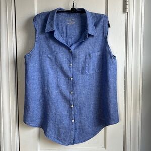 Lilly Pulitzer Sleeveless Blue Button-Down Shirt